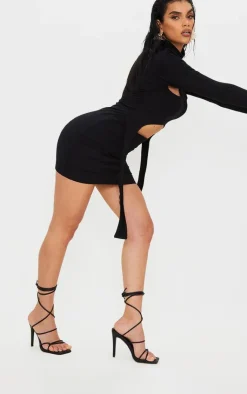 PrettyLittleThing Wide Fit Heels*Wide Fit Tube Strappy Laces Up High Heels