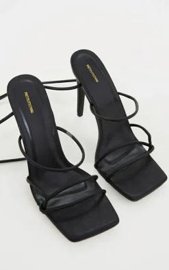 PrettyLittleThing Wide Fit Heels*Wide Fit Tube Strappy Laces Up High Heels