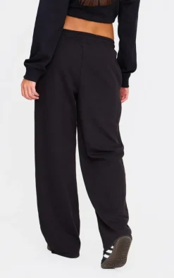 Outlet PrettyLittleThing Wide Leg Drawstring Sweatpants Black