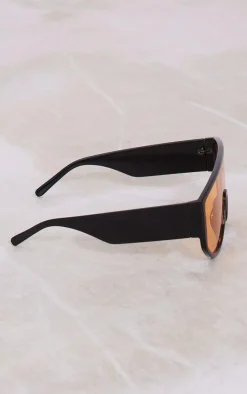 PrettyLittleThing Visor Sunglasses*Black With Lens Oversized Visor Sunglasses