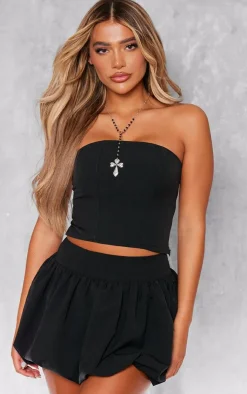 PrettyLittleThing Corsets*Woven Bandeau Corset Top