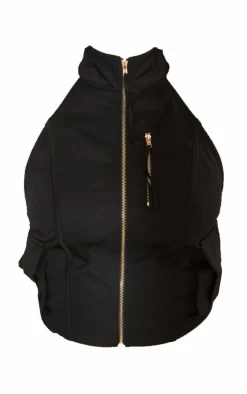 Sale PrettyLittleThing Woven Cargo High Neck Fitted Top Black