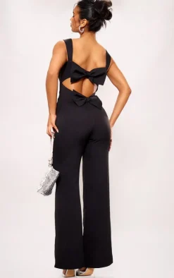Woven Cut Out Bow Detail Jumpsuit-PrettyLittleThing Sale