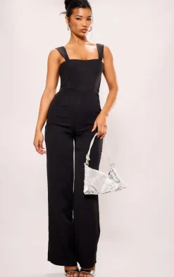 Woven Cut Out Bow Detail Jumpsuit-PrettyLittleThing Sale