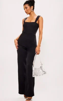 Woven Cut Out Bow Detail Jumpsuit-PrettyLittleThing Sale