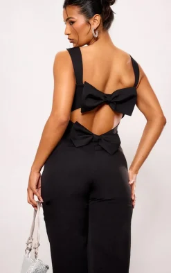 Woven Cut Out Bow Detail Jumpsuit-PrettyLittleThing Sale