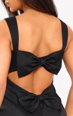 Woven Cut Out Bow Romper-PrettyLittleThing Clearance