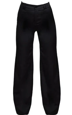 Discount PrettyLittleThing Woven Double Belt Loop Suit Pants Black