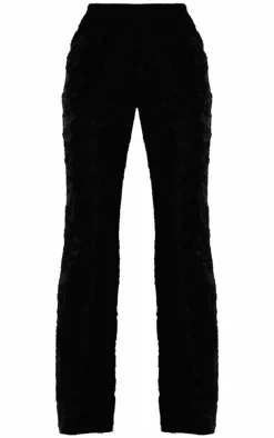 Clearance PrettyLittleThing Woven Floral Mid Rise Wide Leg Pants Black