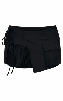 Clearance PrettyLittleThing Woven Frill Detail Cargo Skort Black