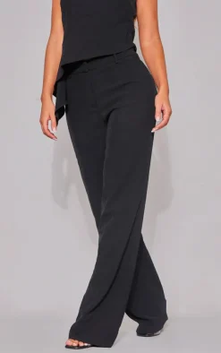 Best PrettyLittleThing Woven High Waist Tailored Pants Black