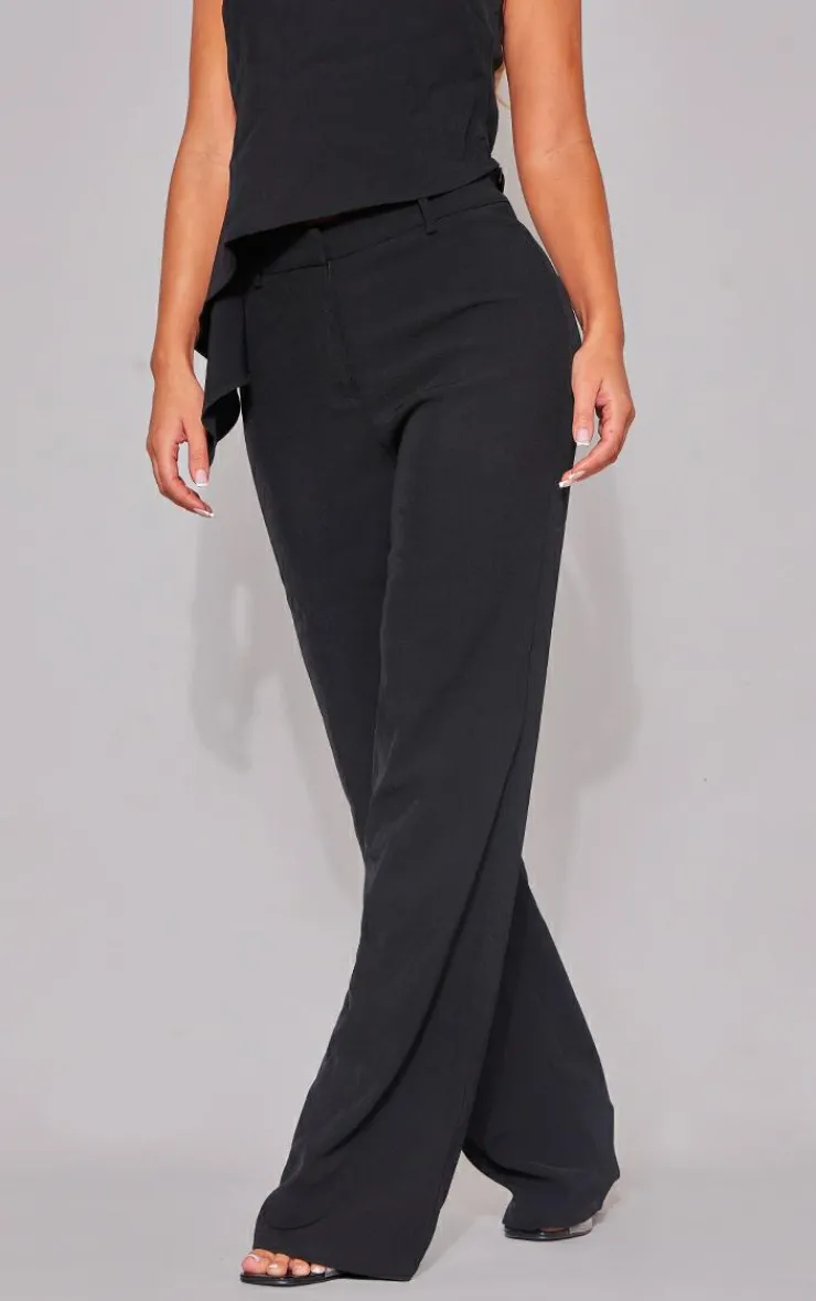 Best PrettyLittleThing Woven High Waist Tailored Pants Black