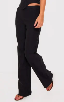 Best PrettyLittleThing Woven Low Rise Straight Leg Pant Black