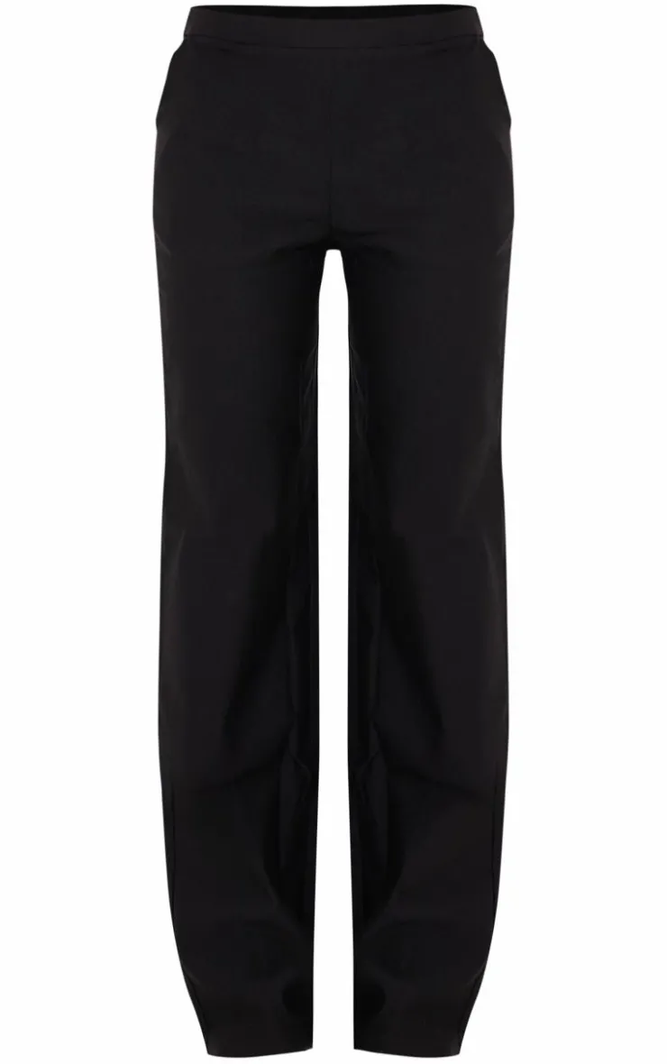 Best PrettyLittleThing Woven Low Rise Straight Leg Pant Black