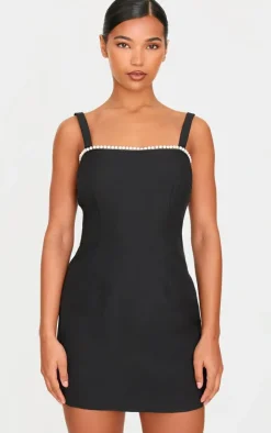 Woven Pearl Mini Dress-PrettyLittleThing Best