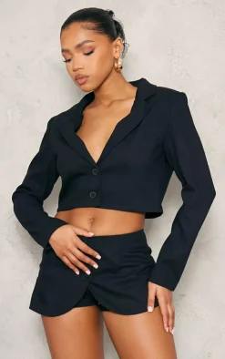 Best PrettyLittleThing Woven Pocket Detail Skort Black
