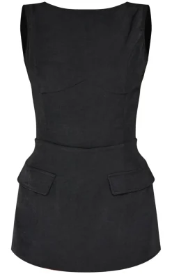 PrettyLittleThing Christmas Day Outfits*Woven Pocket Detail Sleeveless Skort Romper