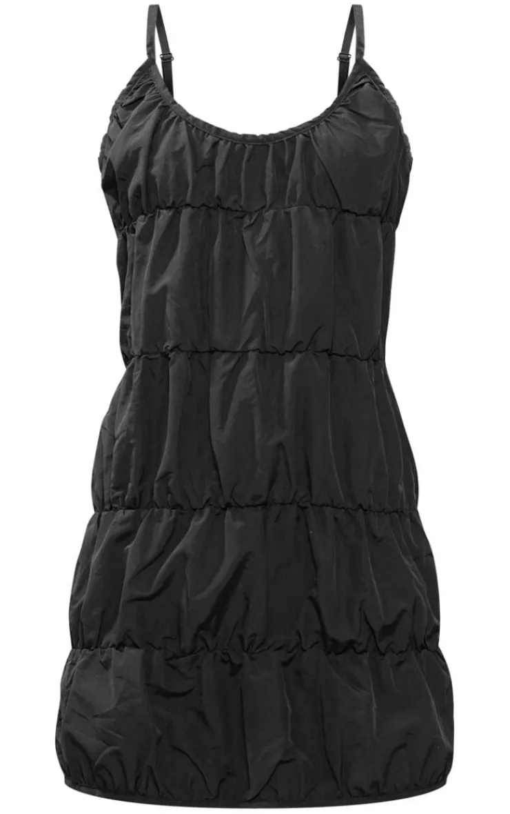 Woven Ruched Strappy Bodycon Dress-PrettyLittleThing Hot