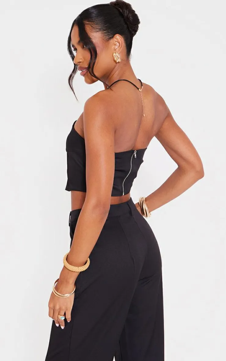 Outlet PrettyLittleThing Woven Tailored Corset Black
