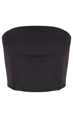 Outlet PrettyLittleThing Woven Tailored Corset Black