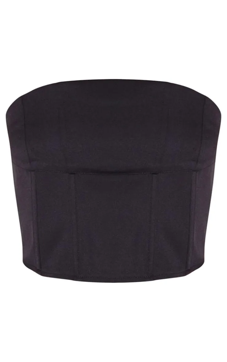 Outlet PrettyLittleThing Woven Tailored Corset Black