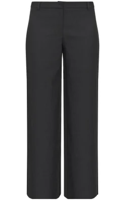 PrettyLittleThing Woven Tailored Wide Leg Belt Detail Pants Black