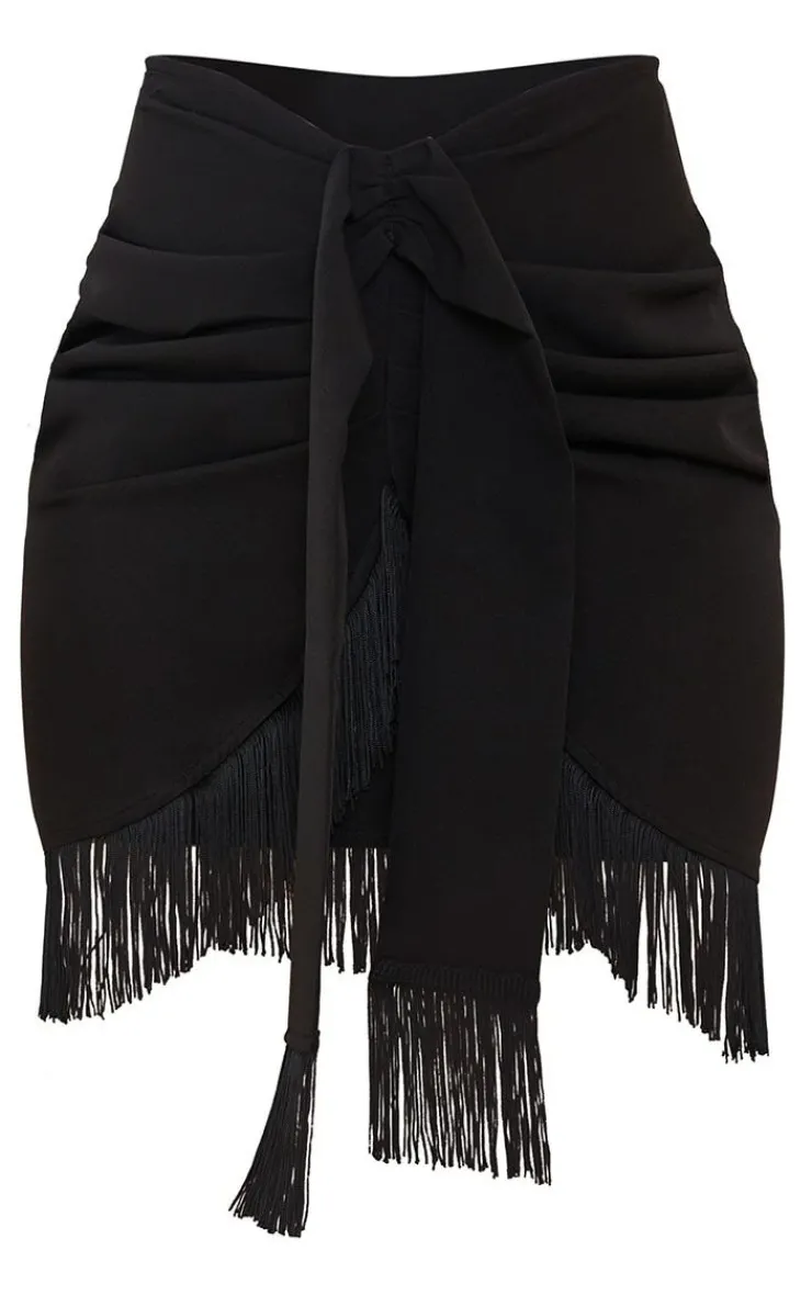 Woven Tassel Wrap Skirt-PrettyLittleThing Sale