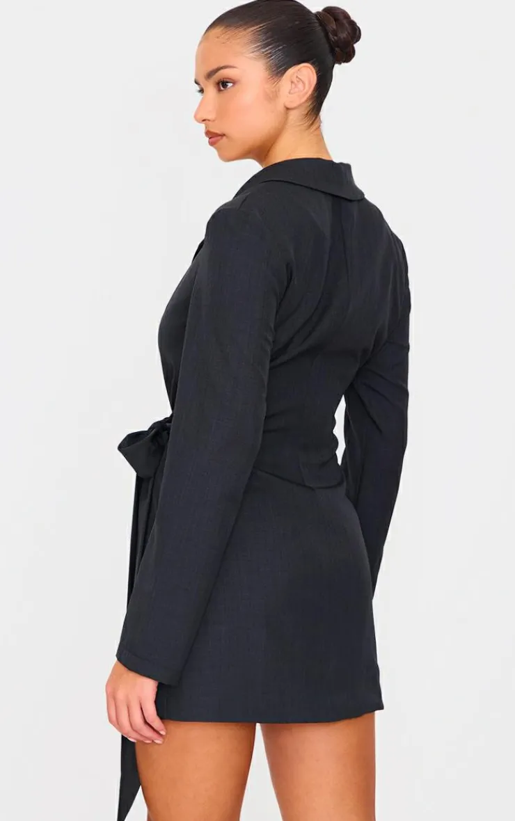 Woven Tie Wrap Blazer Dress-PrettyLittleThing Discount