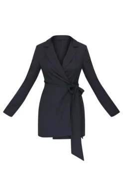 Woven Tie Wrap Blazer Dress-PrettyLittleThing Discount