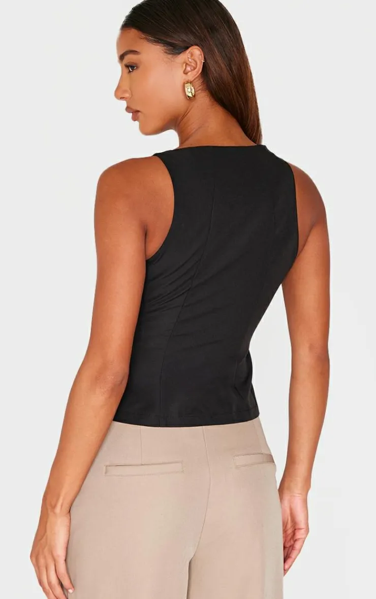 PrettyLittleThing Sleeveless Tops*Woven Vest