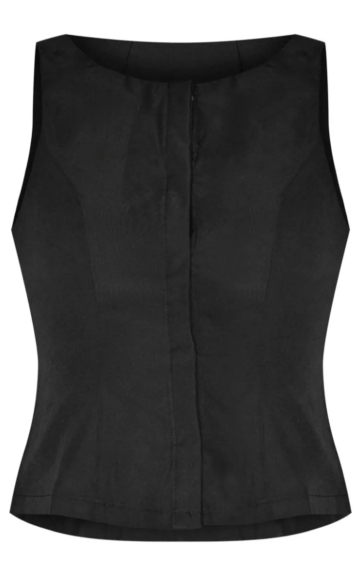 PrettyLittleThing Sleeveless Tops*Woven Vest