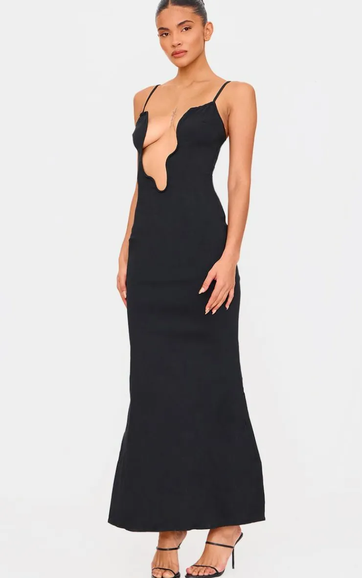 Woven Wired Plunge Maxi Dress-PrettyLittleThing Sale