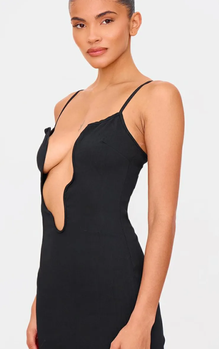 Woven Wired Plunge Maxi Dress-PrettyLittleThing Sale