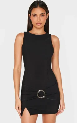 Wrap Belt Detail Bodycon Dress-PrettyLittleThing Discount