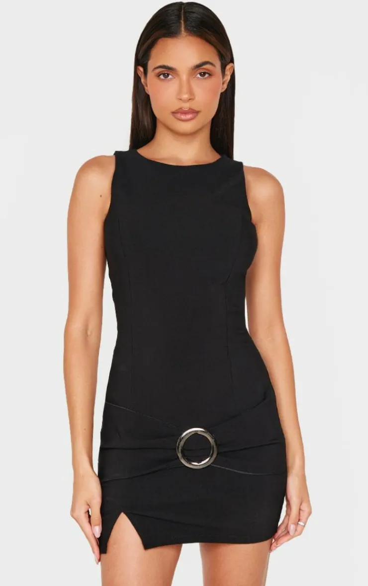 Wrap Belt Detail Bodycon Dress-PrettyLittleThing Discount