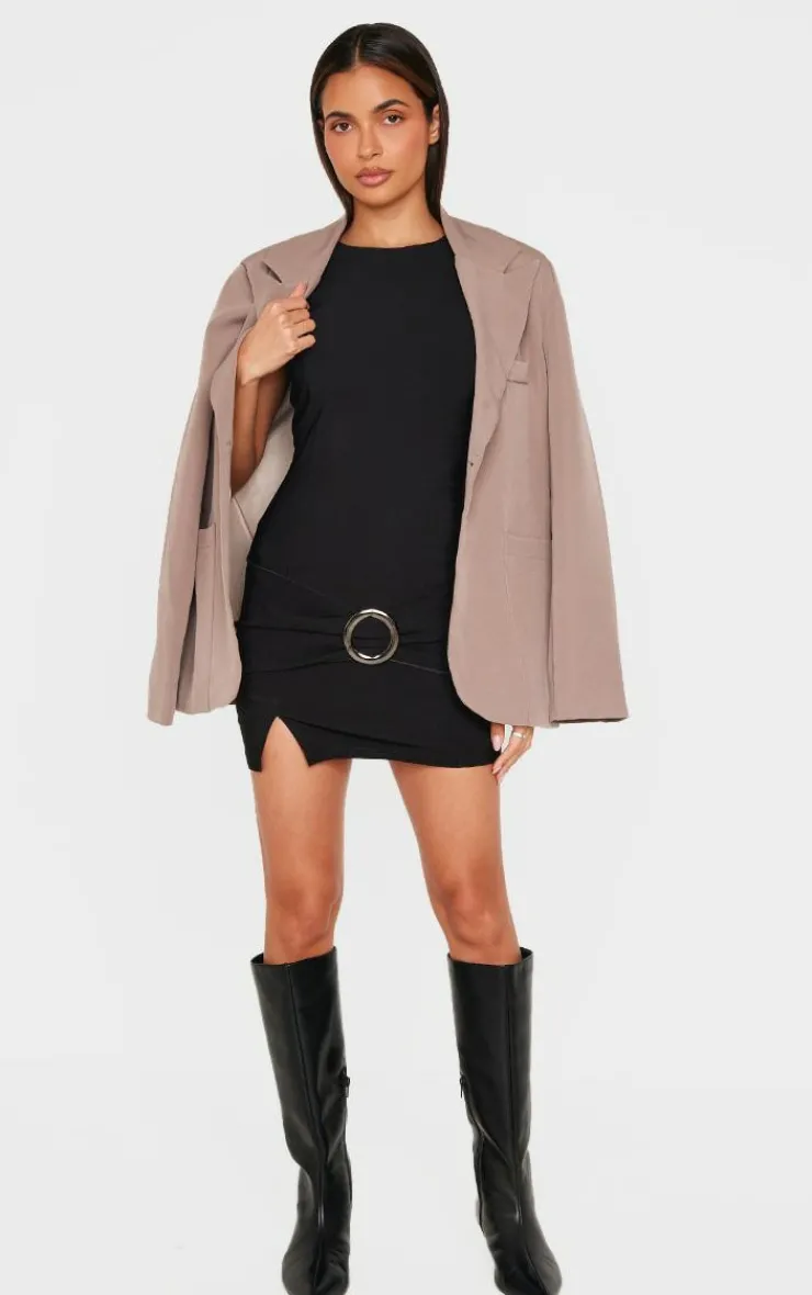 Wrap Belt Detail Bodycon Dress-PrettyLittleThing Discount