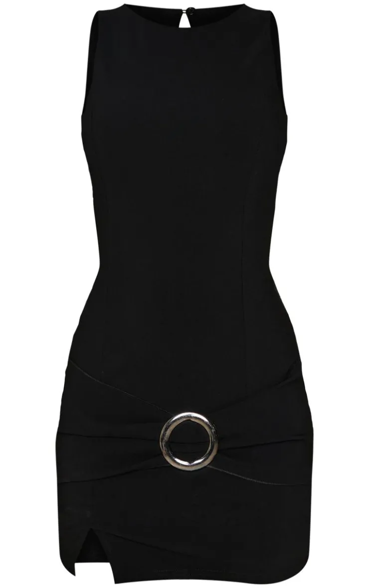 Wrap Belt Detail Bodycon Dress-PrettyLittleThing Discount