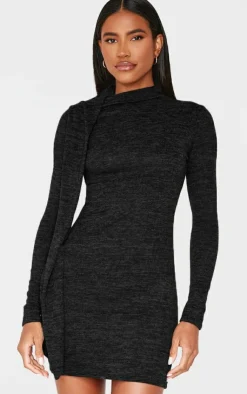Wrap Neck Detail Bodycon Dress-PrettyLittleThing Outlet