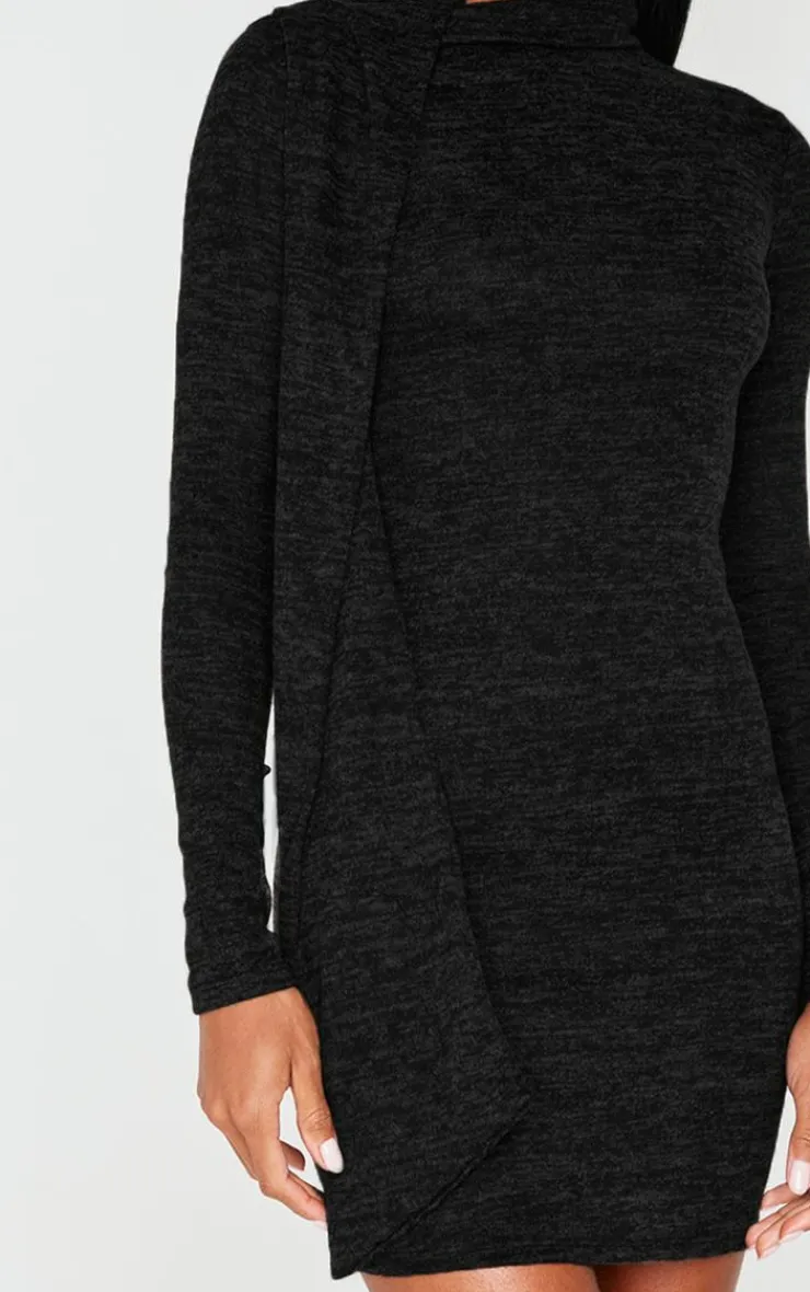 Wrap Neck Detail Bodycon Dress-PrettyLittleThing Outlet