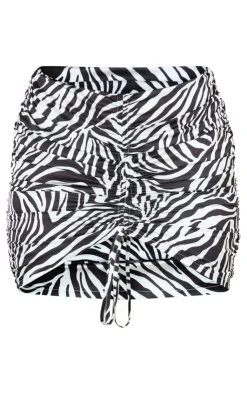 Zebra Print Ruched Front Skirt-PrettyLittleThing Best