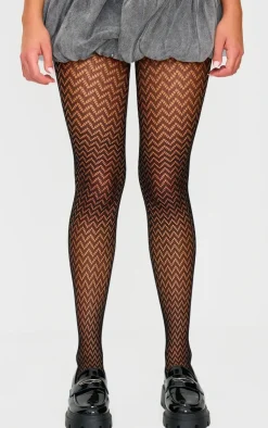 PrettyLittleThing Tights*Zig Zag Patterned Tights