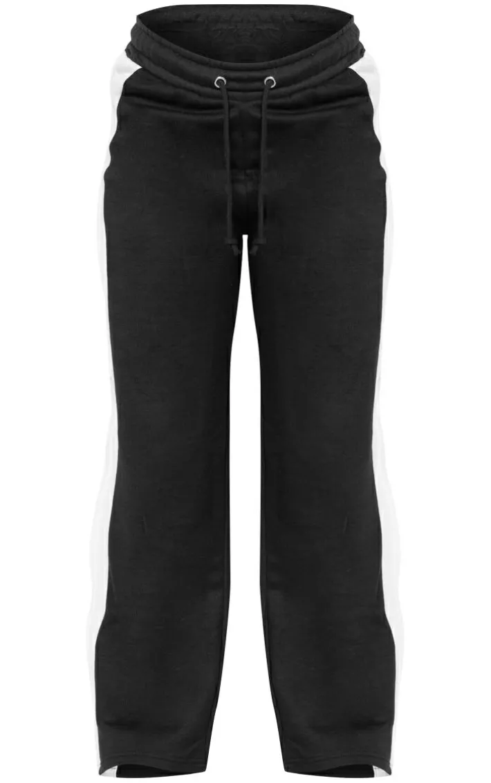 Black Zip Side Wide Leg Sweatpants
