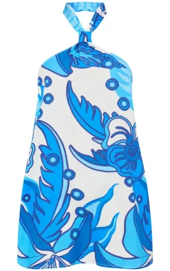 Abstract Print Halter Neck Shift Dress-PrettyLittleThing Discount