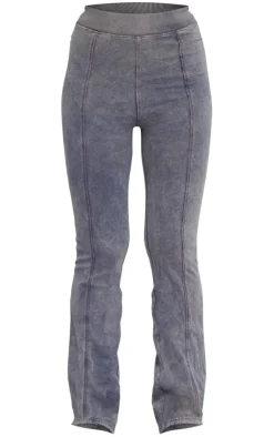 Outlet PrettyLittleThing Acid Washed Seam Flared Pants Blue