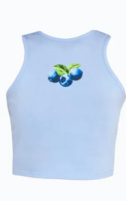 PrettyLittleThing Sleeveless Tops*berry Graphic Detail Racer Vest Top