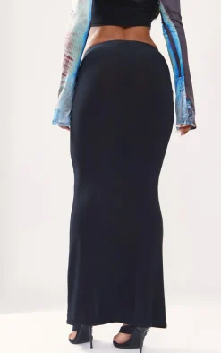 Outlet PrettyLittleThing Body Print Slinky Low Rise Midaxi Skirt Blue
