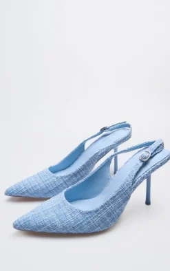 PrettyLittleThing Mules*Boucle Point Toe High Stiletto Court Heels