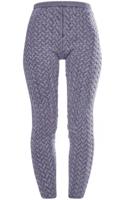 Best PrettyLittleThing Cable Knitted Denim Look Leggings Blue