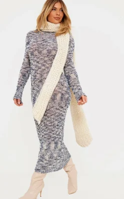 Confetti Knit Long Sleeve Maxi Dress-PrettyLittleThing Best