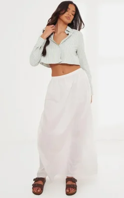 PrettyLittleThing Shirts*Cross Back Stripe Cropped Shirt